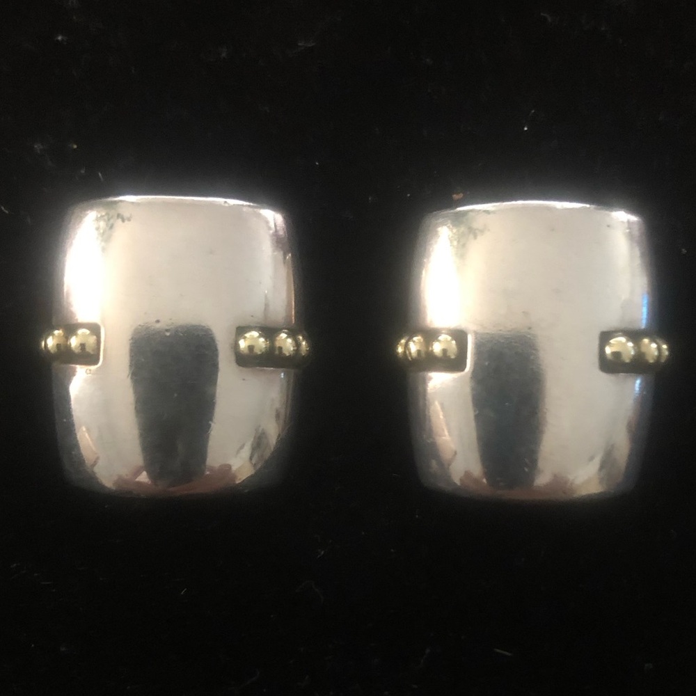 LAGOS Caviar Single (3) 925 Sterling Silver 18K gold with clip backing
